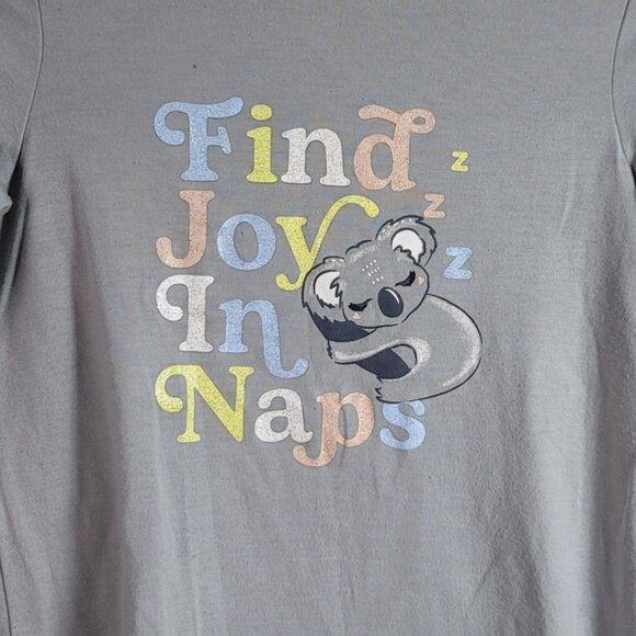 Wonder Nation Girls PJ Set Gray Pink Size 7 Medium 2 PC Koala Striped Pants READ - Picture 3 of 13